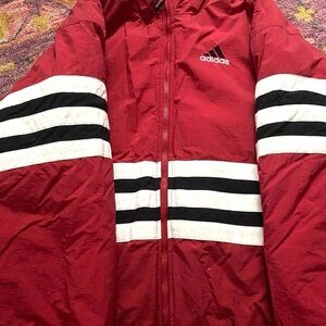 Adidas Red and Black Puffer